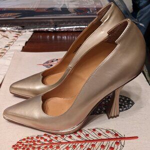 John Fluevog Gold Midas Heels - Size 9
